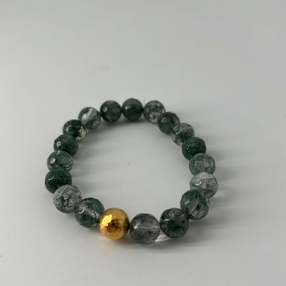 New Green Emerald + Gold Bracelet